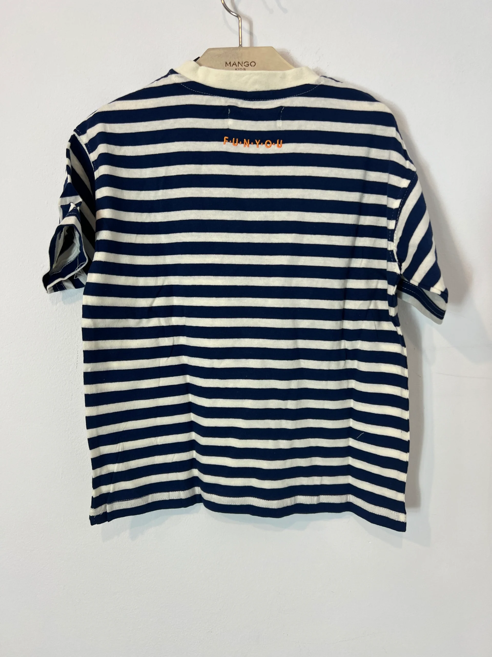 ZARA. Camiseta azul rayas. T 6 años - Imagen 4